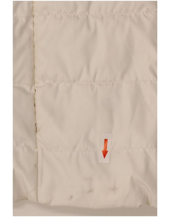 Superdry Wattierte Damenjacke mit Kapuze, UK 14, Größe L, Weiß, Polyester