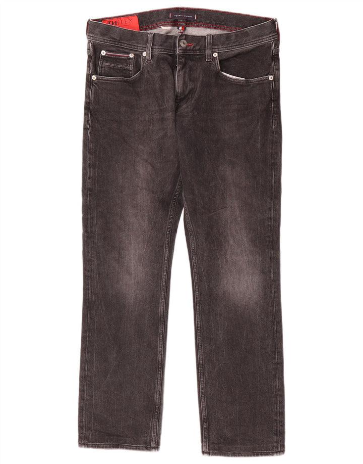 Tommy Hilfiger Herren Straight Jeans W32 L29 Graue Baumwolle
