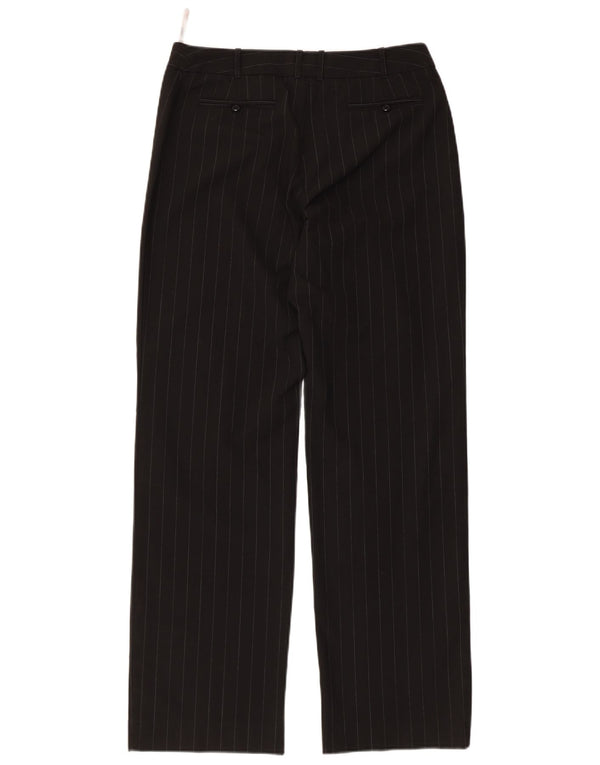 Oasis Damen-Freizeithose, gerade, UK 10, Größe S, W30, L30, Schwarz, Nadelstreifen