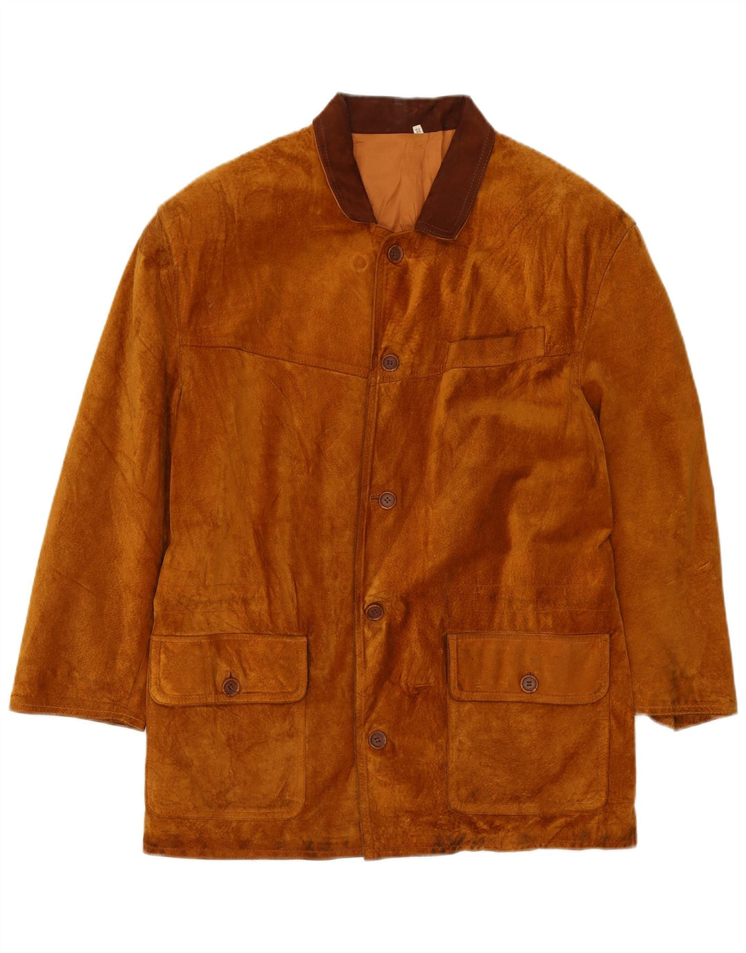 Vintage Herren Wildleder Mantel UK 42 XL Braunes Leder