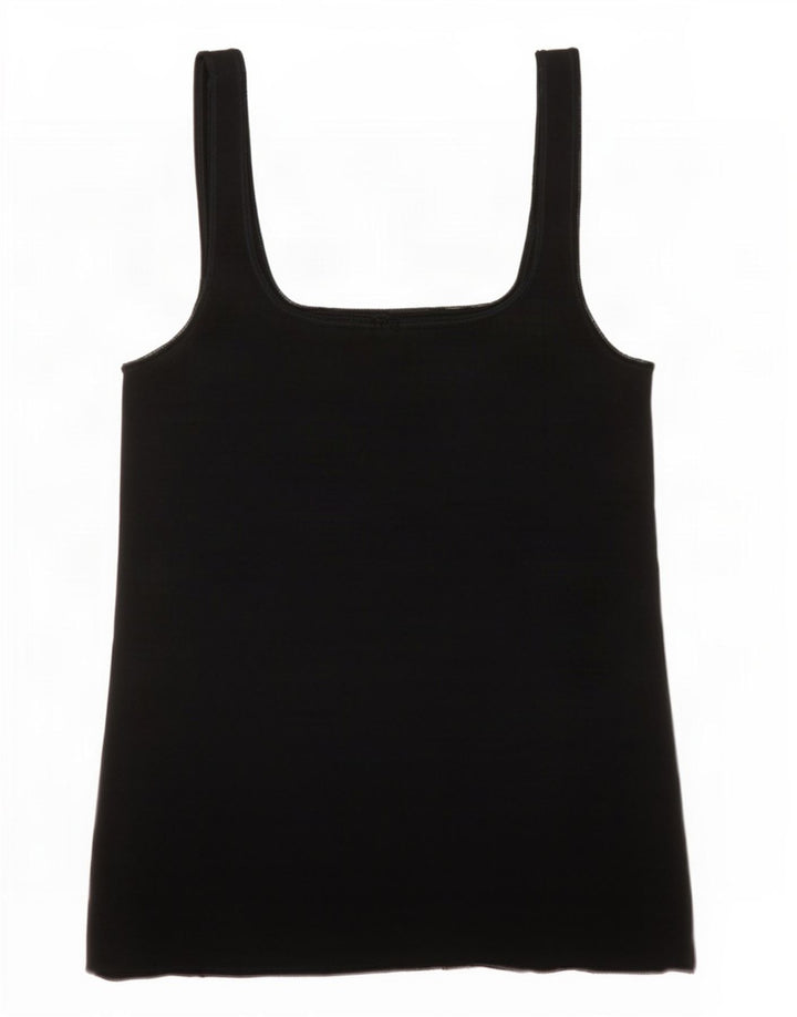Zara Damen Cami Top UK 10 Small Schwarz Viskose