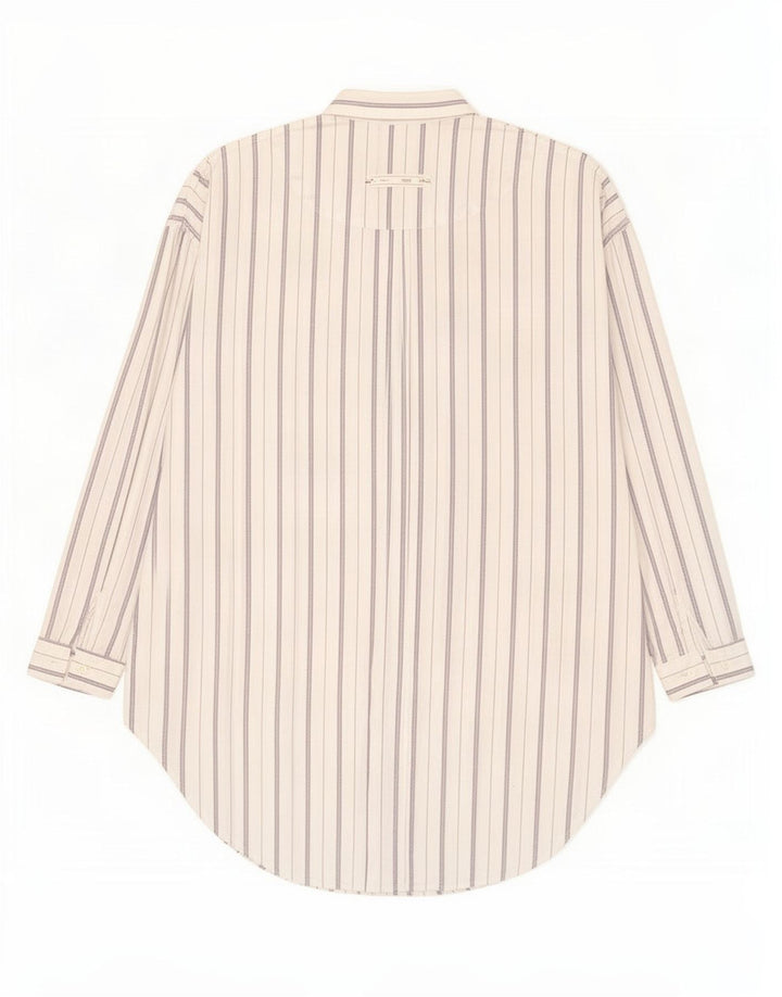 Benetton Damen-Pulloverhemd mit 3/4-Ärmeln, Gr. 10, Größe S, weiß gestreift