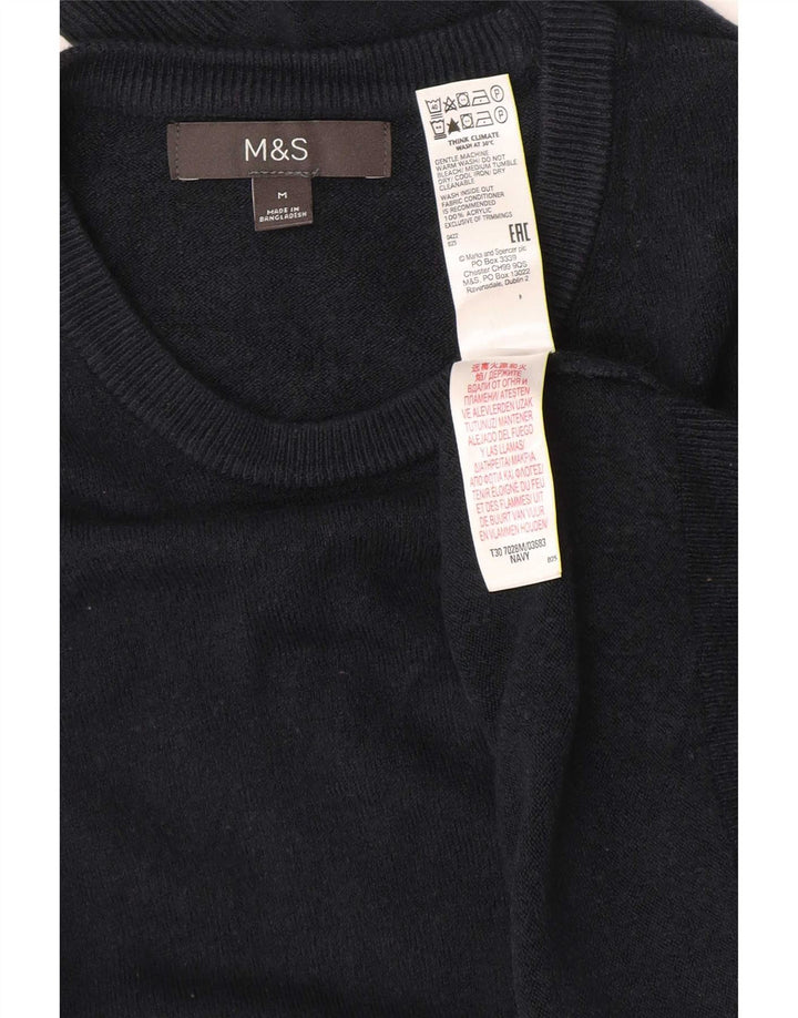 Marks & Spencer Herren-Pullover mit Rundhalsausschnitt, Mittelblau, Acryl