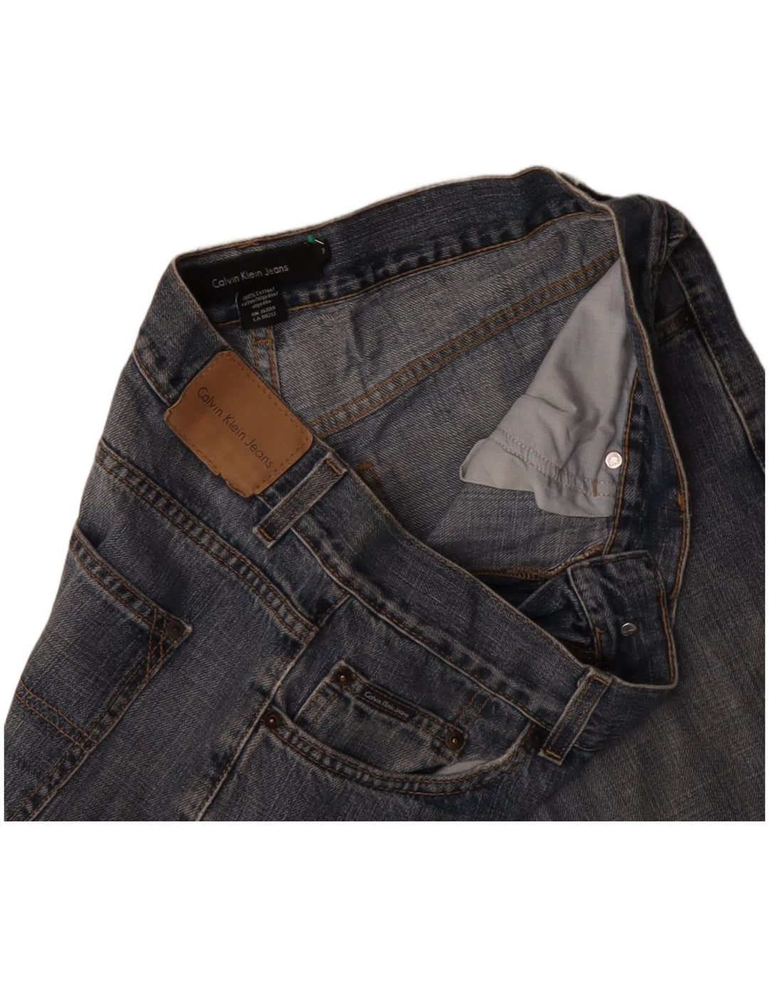 CALVIN KLEIN Herren Straight Jeans W34 L30 Blaue Baumwolle