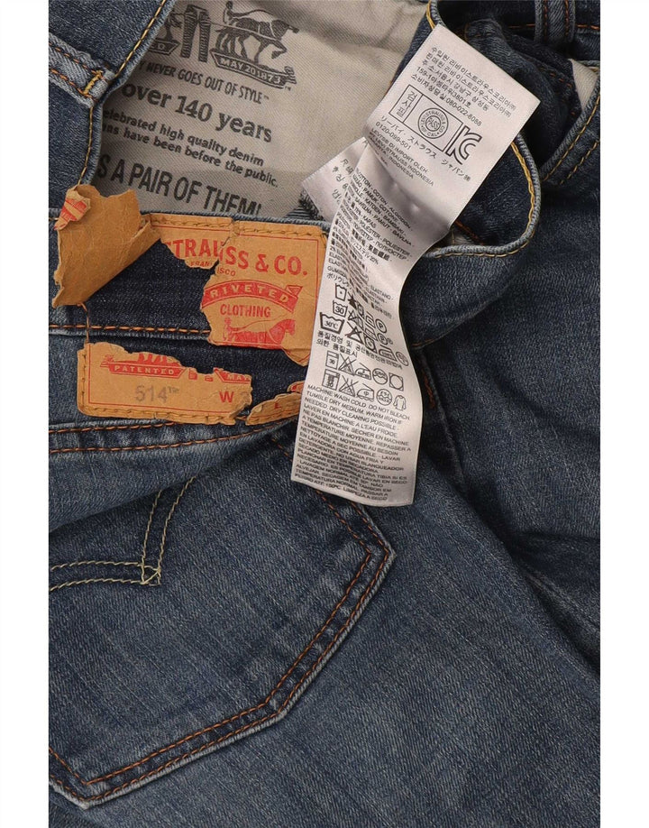 Levi's Herren 514 Straight Jeans W34 L32 Blaue Baumwolle