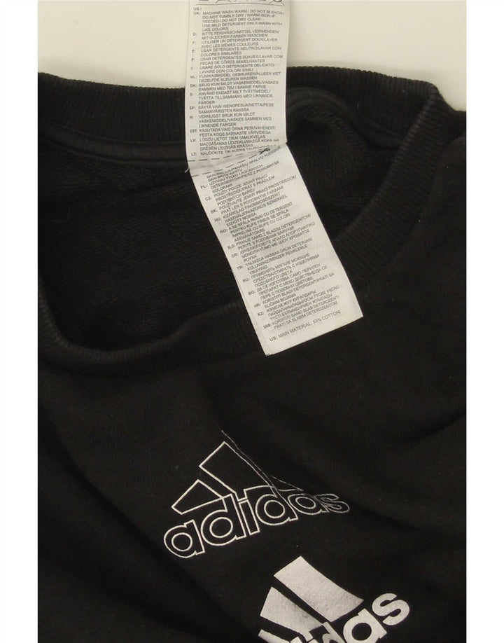 Adidas Damen Graphic Oversized Sweatshirt Pullover UK 8/10 Small Schwarz