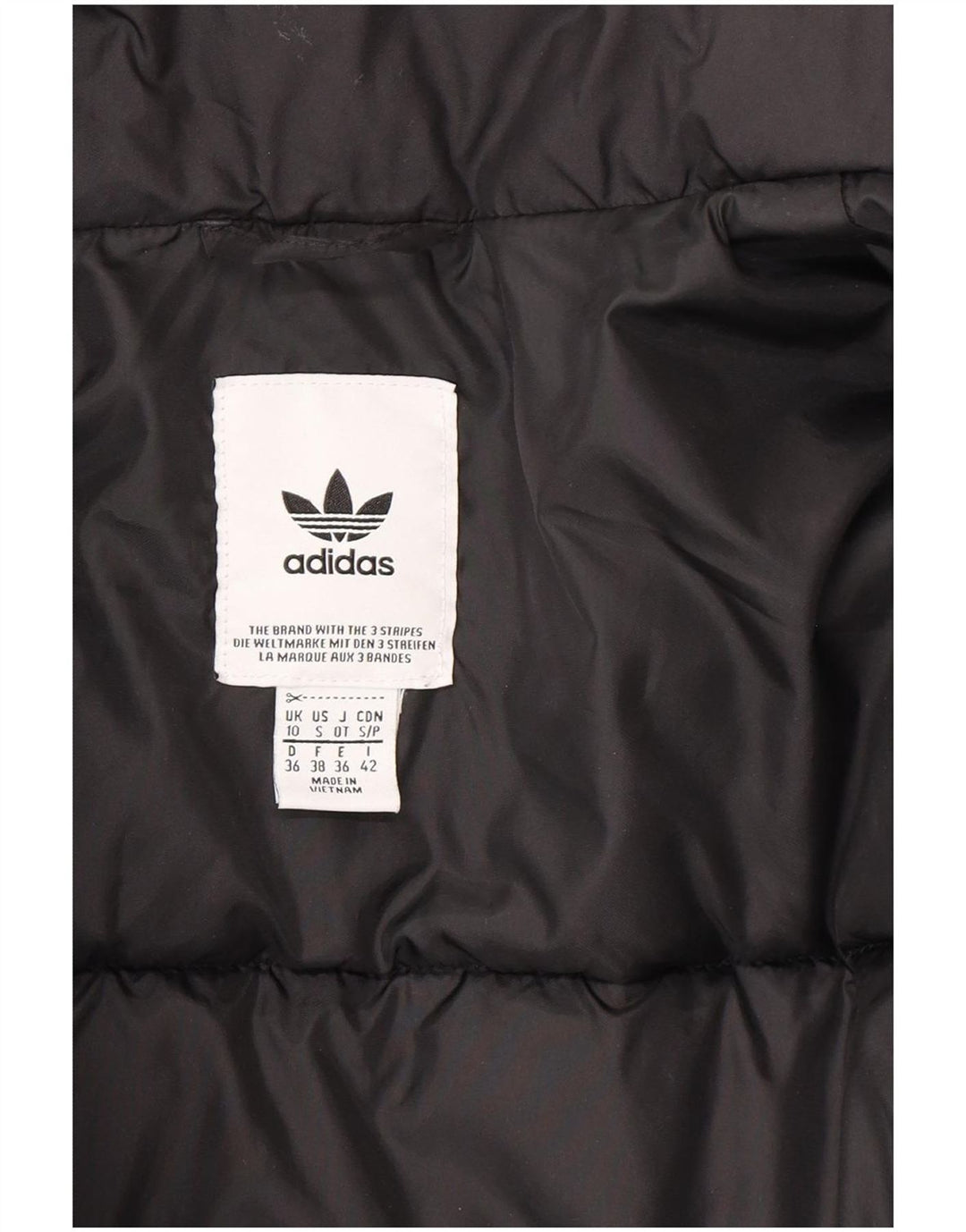 Adidas Damen Übergroße gepolsterte Jacke UK 10 Small Schwarz Polyester