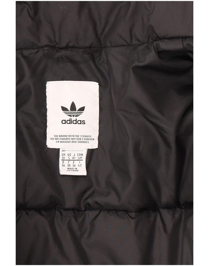 Adidas Damen Übergroße gepolsterte Jacke UK 10 Small Schwarz Polyester
