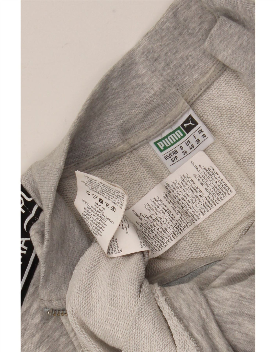 Puma Womens Crop Graphic Sweatshirt Pullover UK 10 Small Grau Farbblock