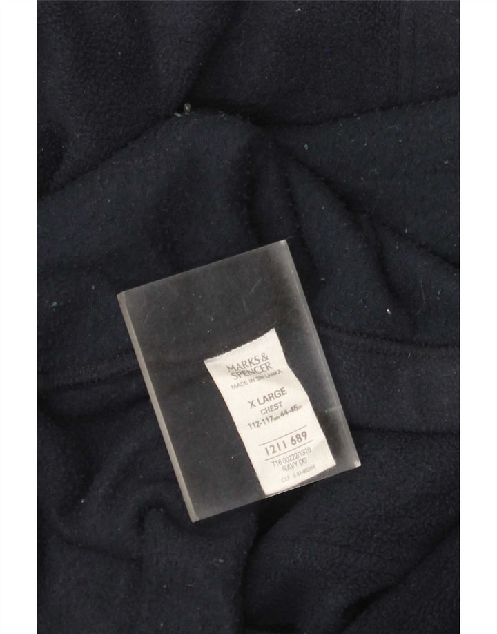 Marks & Spencer Herren Fleecejacke UK 44 XL Marineblau Polyester