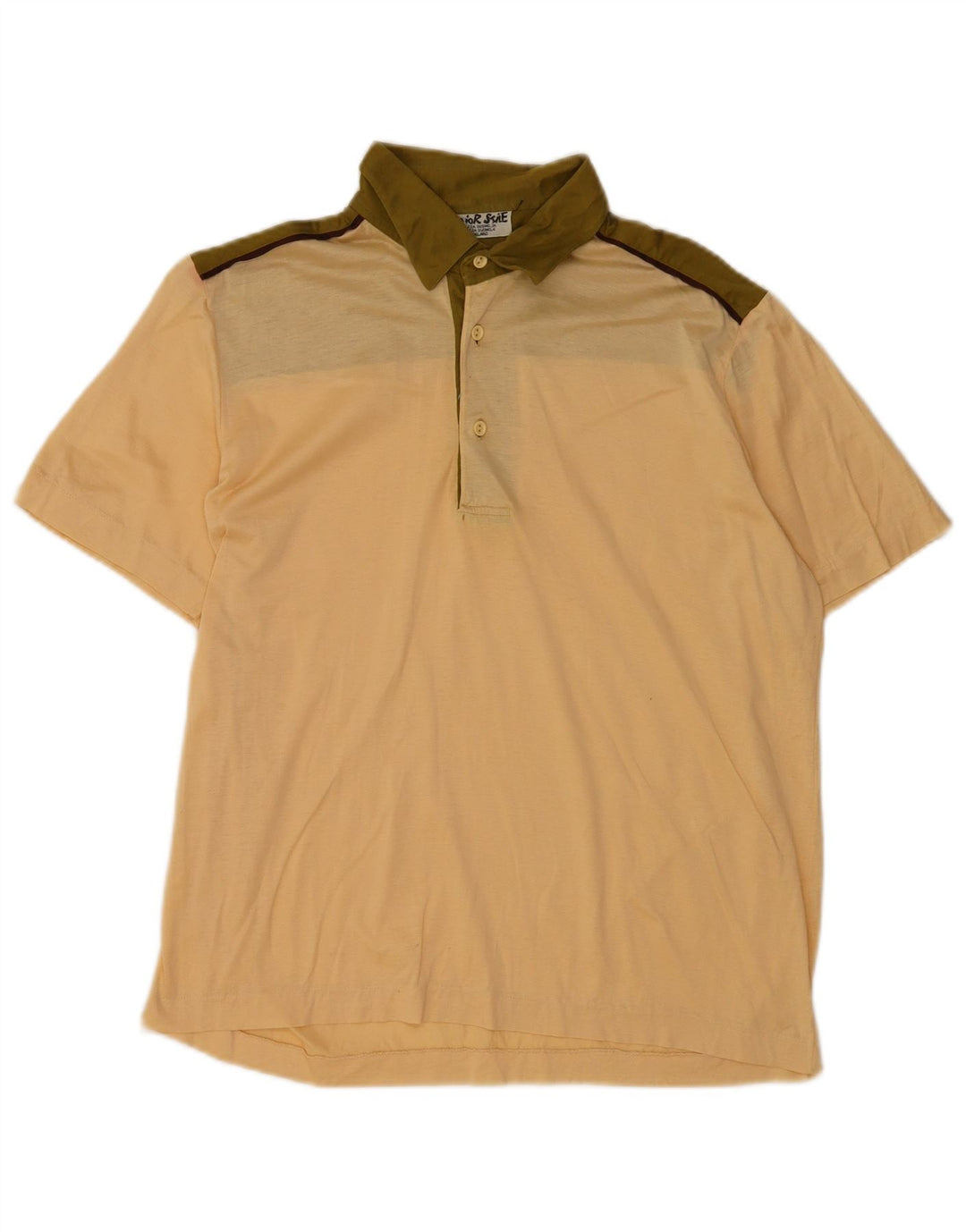 Vintage Herren Poloshirt IT 50 Mittelbeige Farbblock