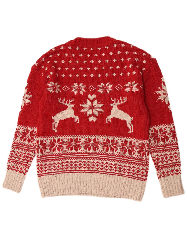 Fat Face Damen-Pullover mit Rundhalsausschnitt, Gr. 10, Größe S, Rot, Weihnachten