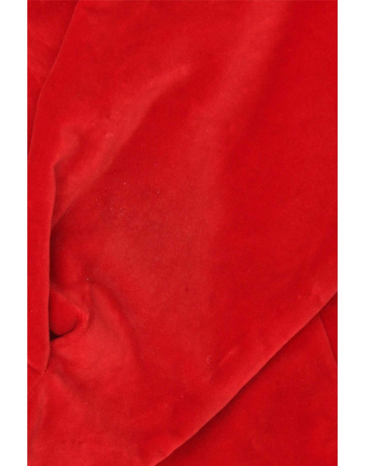 Vintage Damen 5-Knopf-Samt-Blazer-Jacke, UK 10, kleine rote Baumwolle