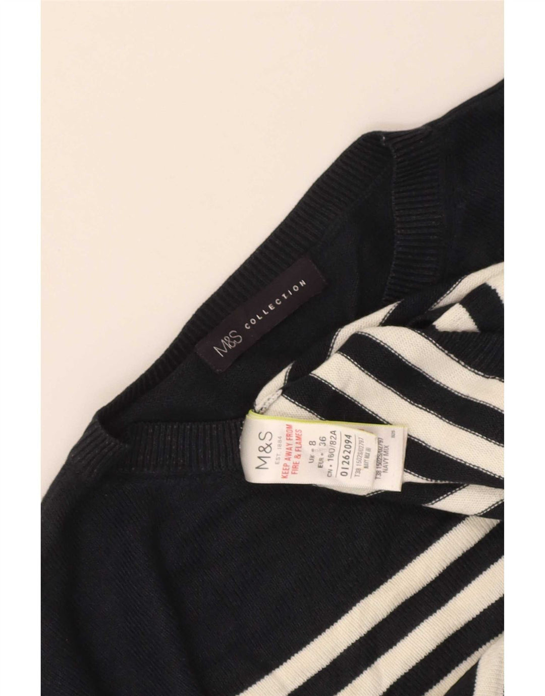 Marks & Spencer Damen Crop Pullover mit Rundhalsausschnitt, Gr. 8, Marineblau