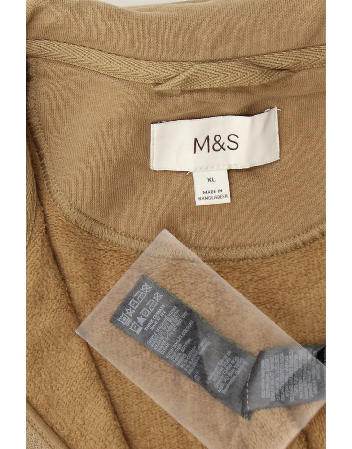 Marks & Spencer Herren-Trainingsanzug, Oberteil, Jacke, XL, Beige, Baumwolle