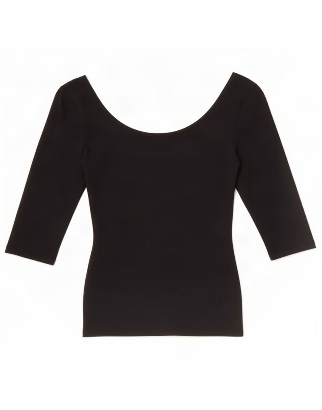 Zara Damen Crop Off Shoulder Top 3/4 Ärmel UK 8 Small Schwarz Polyamid