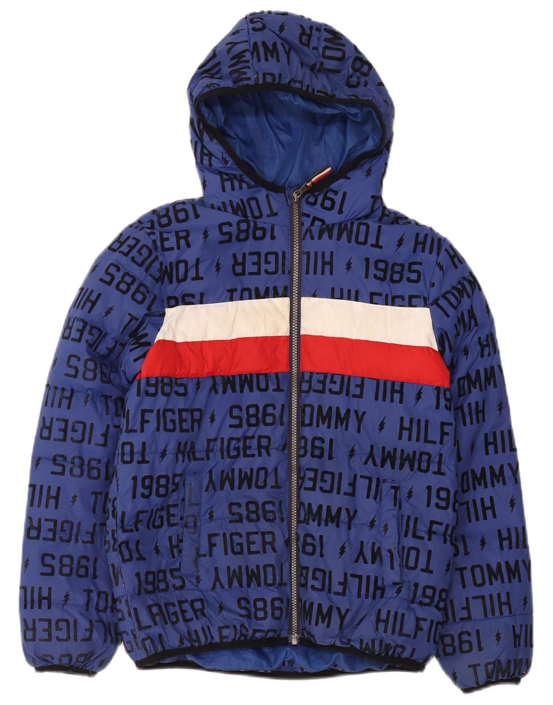 Tommy Hilfiger Wattierte Jacke mit Grafik für Jungen, 12–13 Jahre, Größe L, Blau