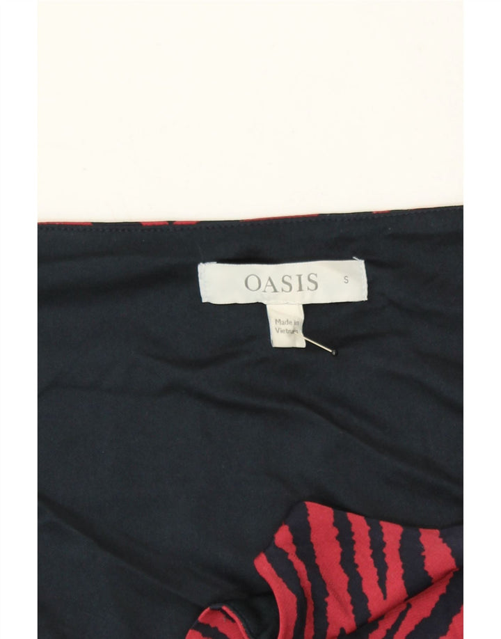 OASIS Womens Slip Dress UK 10 Small Red Animal Print Polyester Vintage Oasis and Second-Hand Oasis from Messina Hembry 
