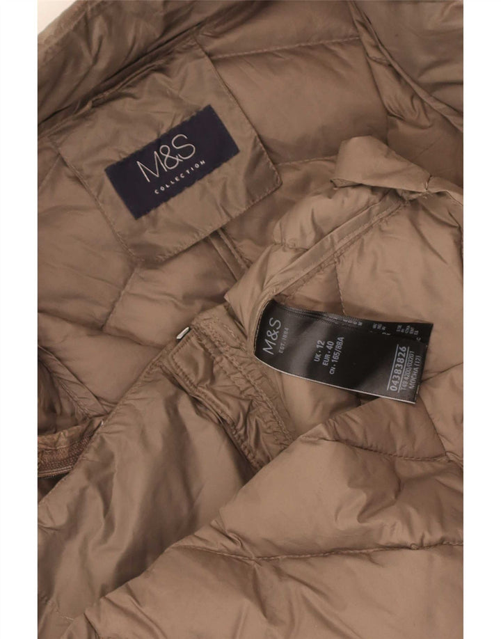 Marks & Spencer Damen Wattierte Jacke UK 12 Mittelbraunes Polyamid