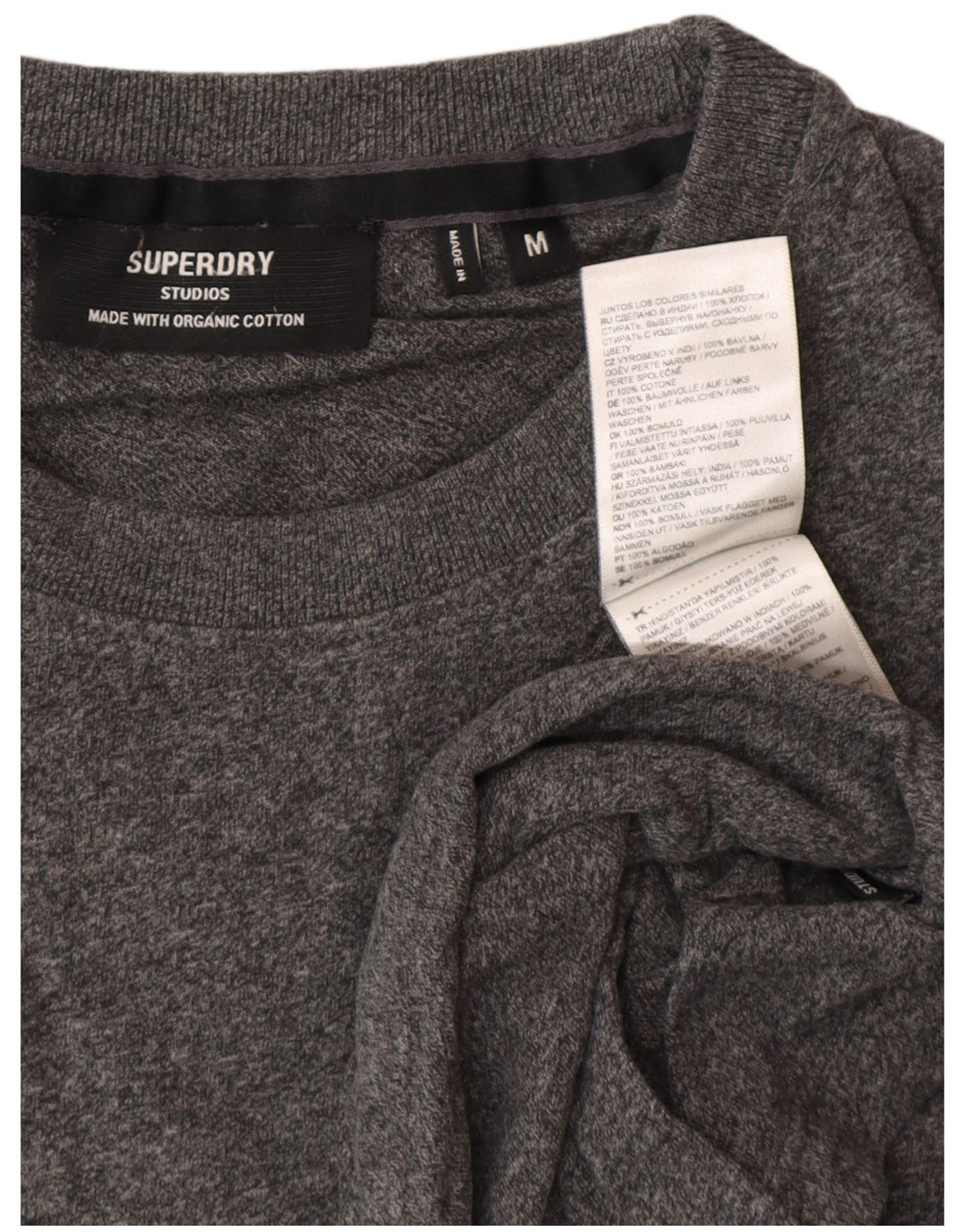 Superdry Herren T-Shirt-Oberteil aus mittelgrauer Baumwolle