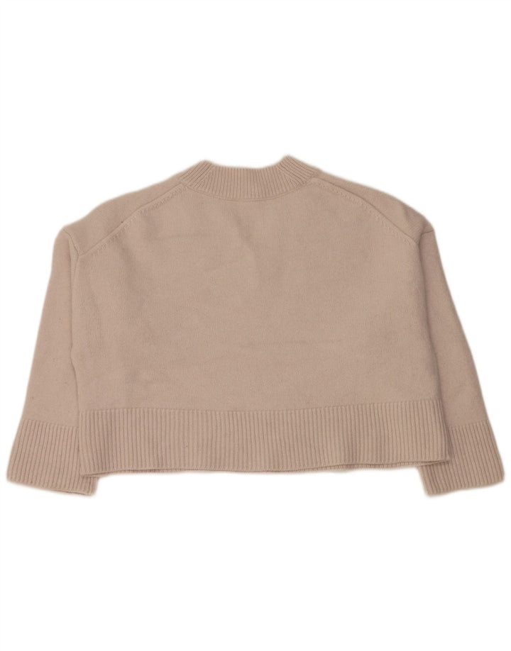 White Stuff Damen-Pullover, bauchfrei, V-Ausschnitt, Gr. 40, Größe L, graue Wolle