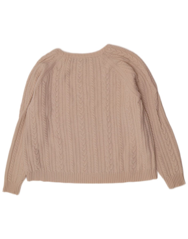 Max Mara Damen-Pullover, lockere Passform, U-Boot-Ausschnitt, Gr. 42, Größe L, gebrochenes Weiß