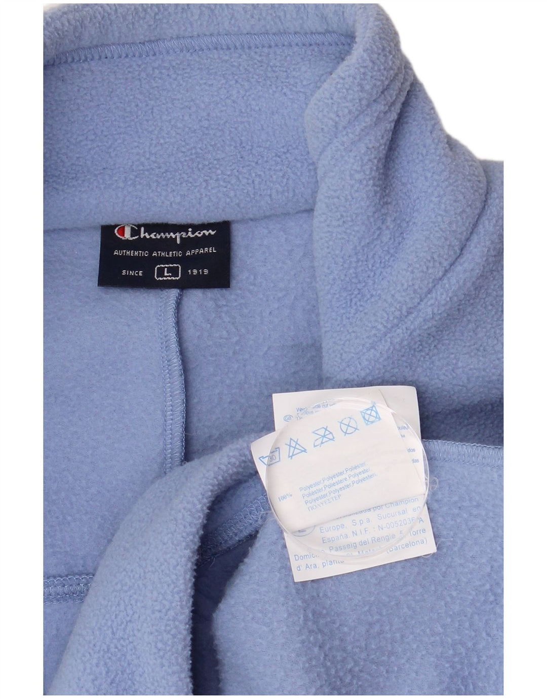 Champion Herren-Fleecepullover mit Reißverschluss am Hals, großes, blaues Polyester