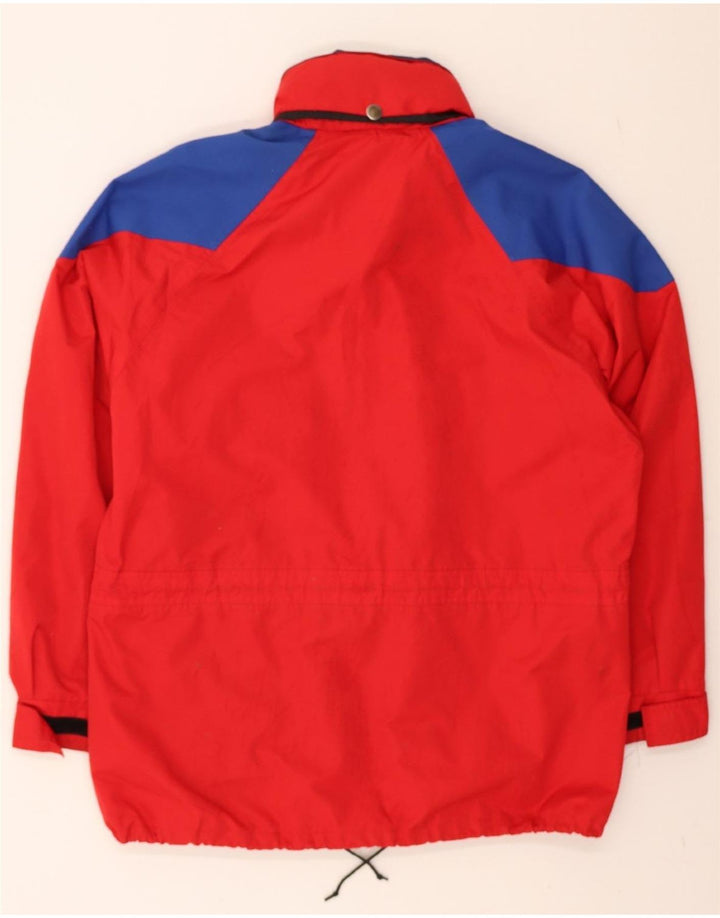 VAUDE Mens Windbreaker Jacket UK 38 Medium Red Colourblock Polyester Vintage Vaude and Second-Hand Vaude from Messina Hembry 