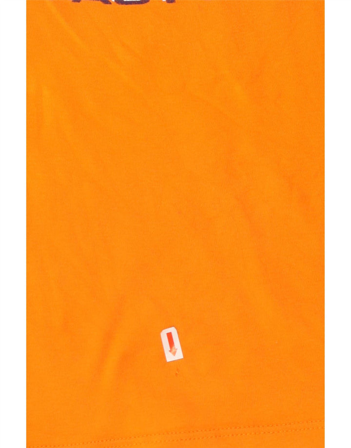 LEE Damen Crop Graphic T-Shirt Top UK 12 Mittelorange Baumwolle