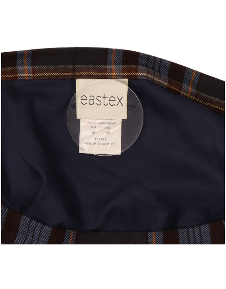 Eastex Faltenrock für Damen, Größe 18, XL, W36, braun kariertes Polyester