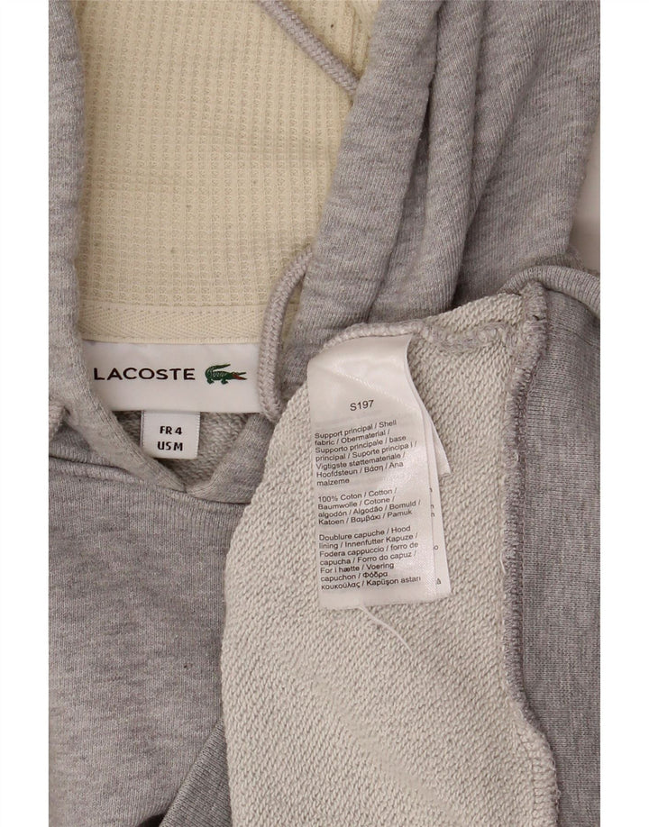 LACOSTE Herren-Kapuzenpullover, Größe 4, mittelgraue Baumwolle