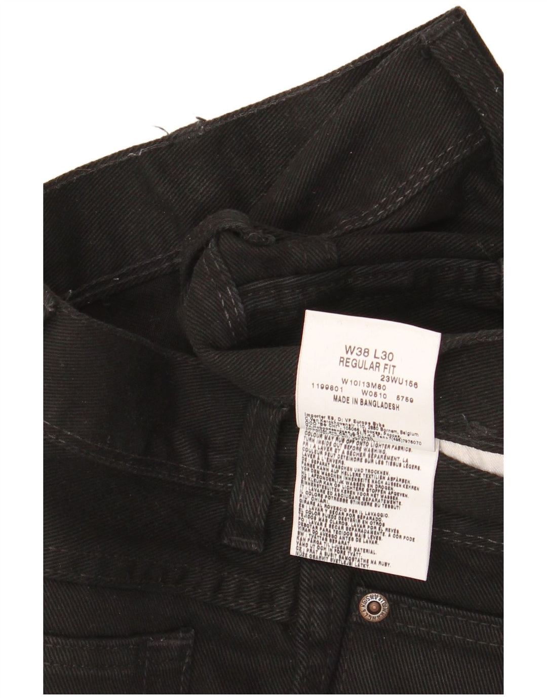 Wrangler Herren-Jeans mit normaler Passform, gerade Passform, W38, L30, schwarze Baumwolle