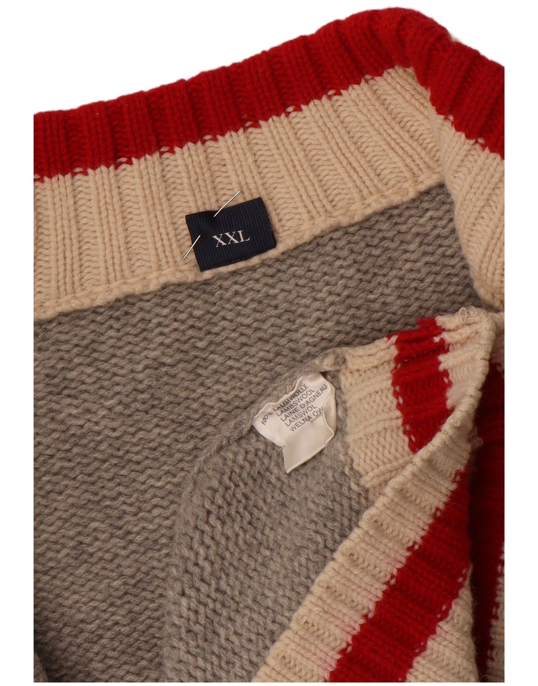 MC NEAL Herren Strickjacke 2XL Graue Wolle