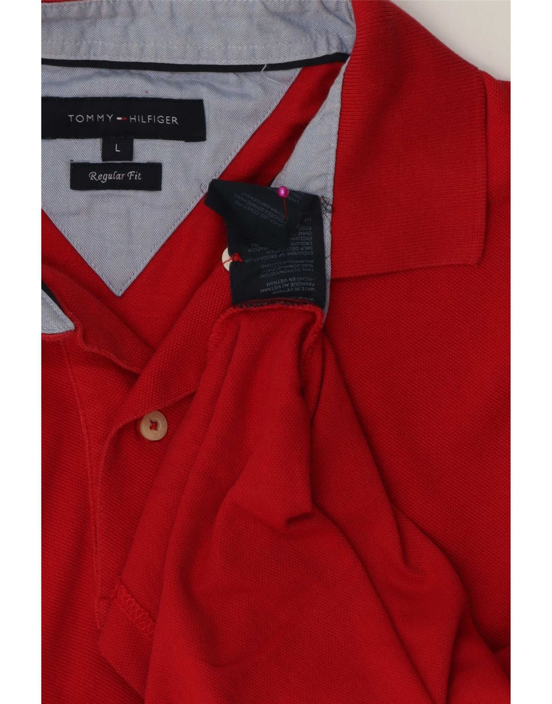 Tommy Hilfiger Herren-Poloshirt mit normaler Passform, große rote Baumwolle