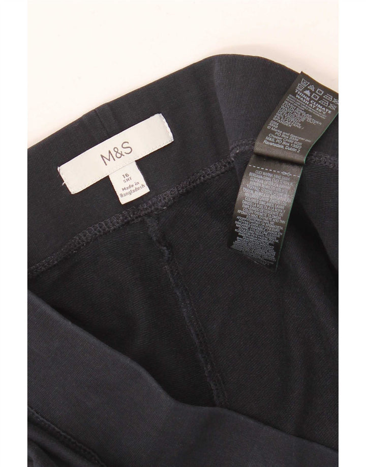Marks & Spencer Damen Crop Leggings UK 16 Large Marineblau Baumwolle