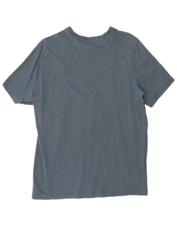 Adidas Herren Grafik-T-Shirt aus mittelblauer Baumwolle