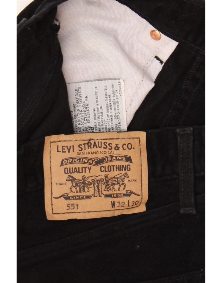 Levi's Herren 551 Straight Jeans W32 L30 Schwarze Baumwolle