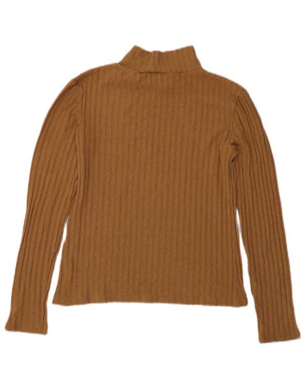 Topshop Damen Crop Top Langarm UK 8 Small Braun