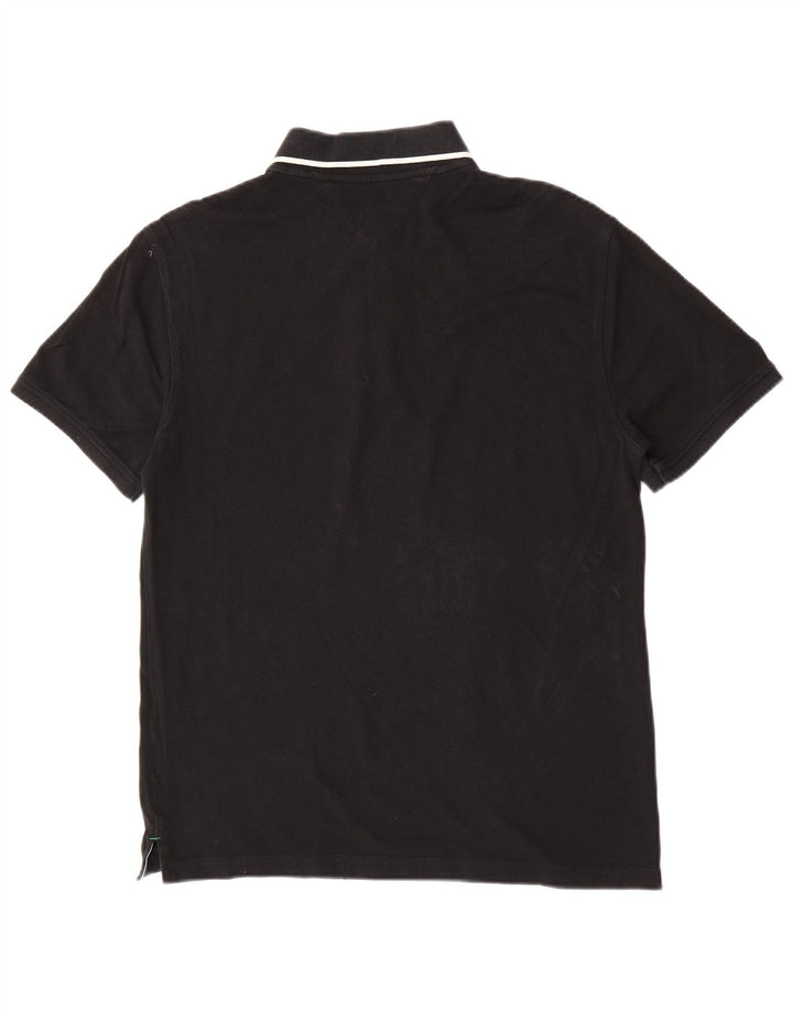 Tommy Hilfiger Herren-Poloshirt, mittelschwarz, Baumwolle, klassisch