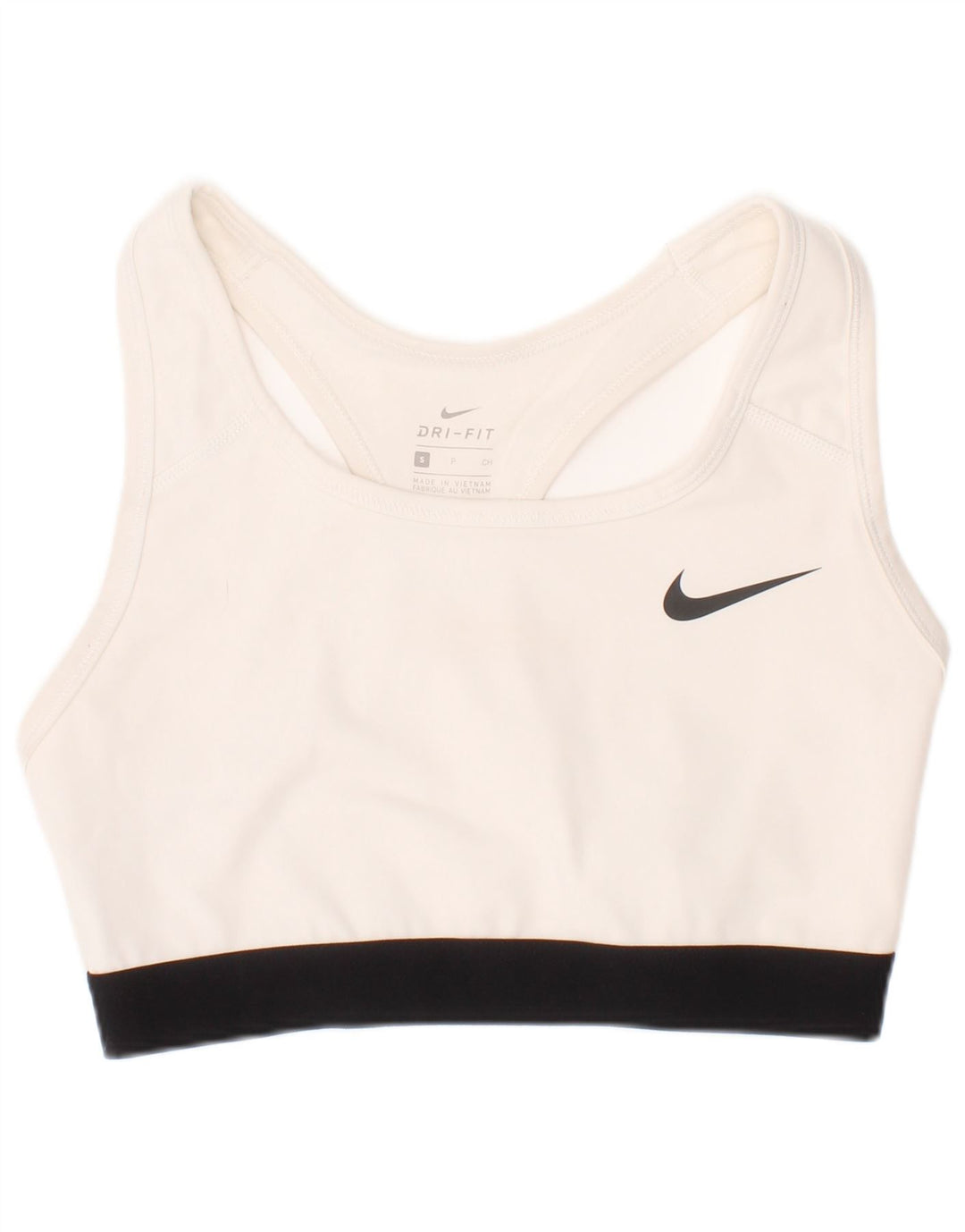 Nike Damen Dri Fit Sport-BH-Oberteil, Größe S, Weiß, Polyester, Sport