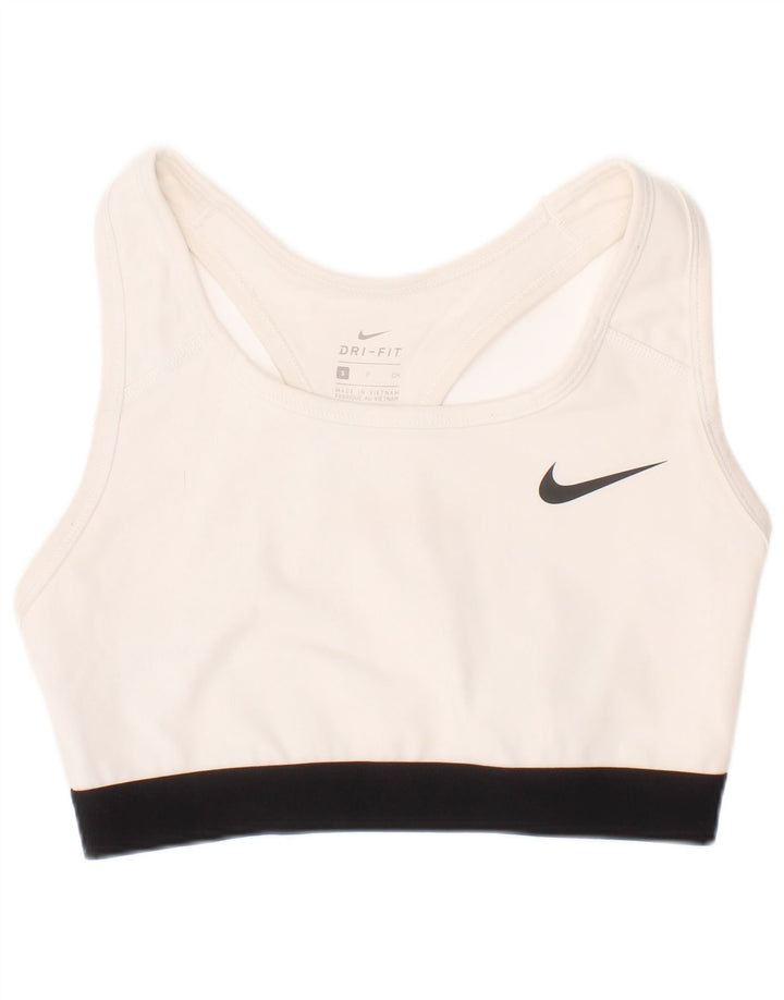 Nike Damen Dri Fit Sport-BH-Oberteil, Größe S, Weiß, Polyester, Sport