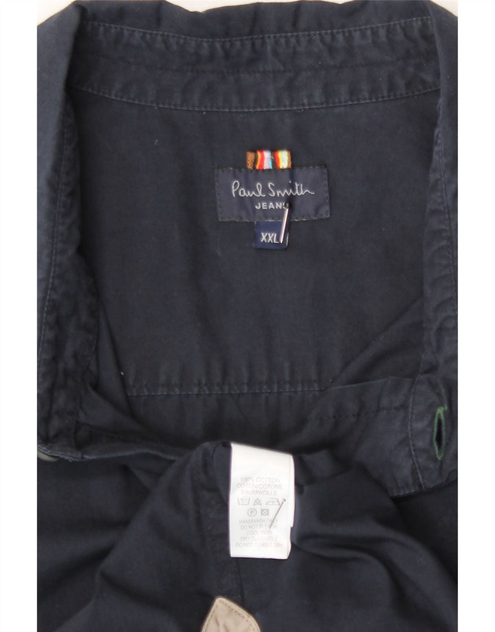 Paul Smith Herren Kurzarmhemd 2XL Marineblau Baumwolle