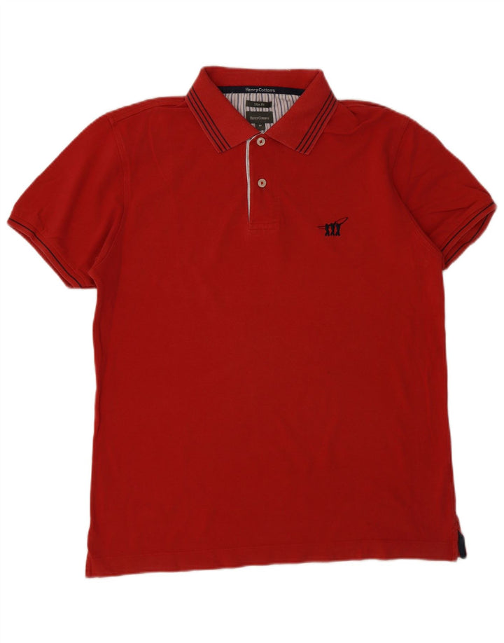 Henry Cottons Slim Fit Herren-Poloshirt aus mittelroter Baumwolle