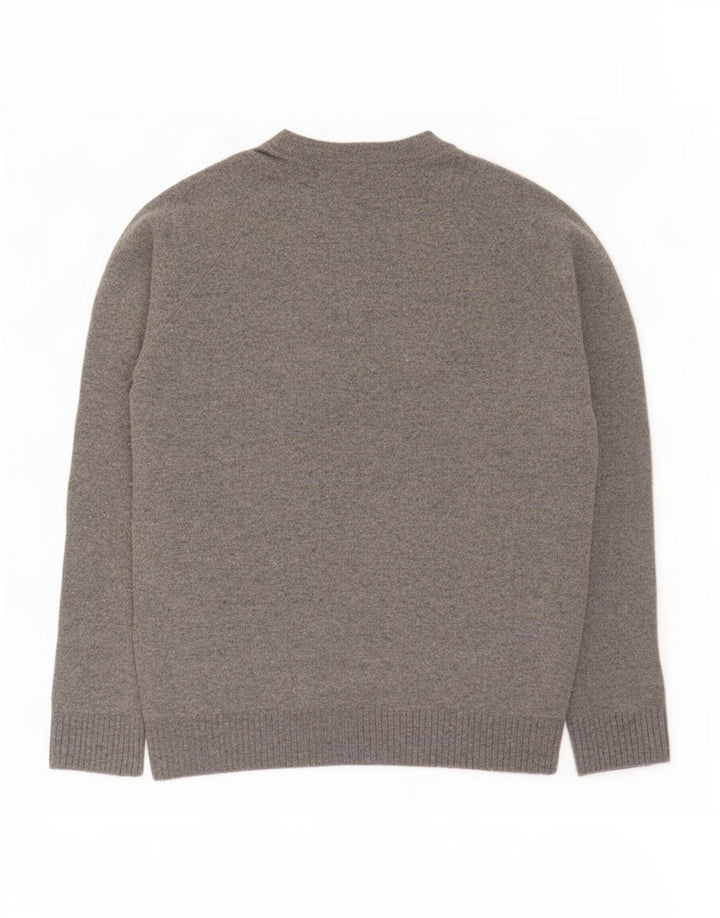 Zara Herren-Pullover mit U-Boot-Ausschnitt, kleine graue Wolle