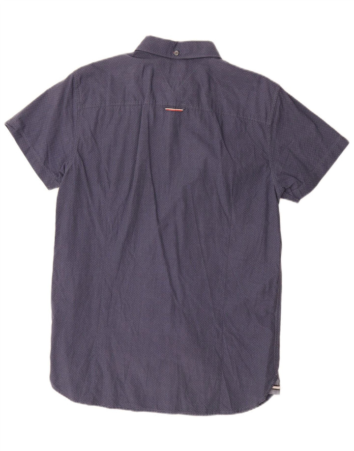Tommy Hilfiger Herren-Kurzarmhemd, groß, blau gepunktet
