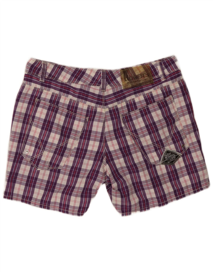 Roy Rogers Damen Badeshorts W34 Large Purple Check Polyamid