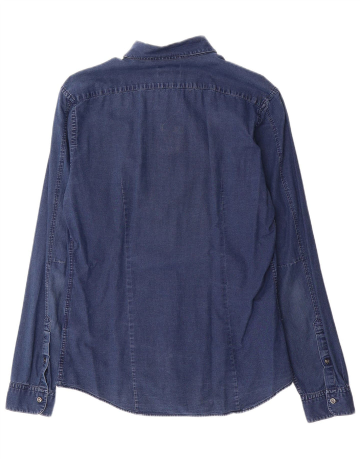 Reiss Slim-Fit-Jeanshemd für Herren in mittlerem Marineblau