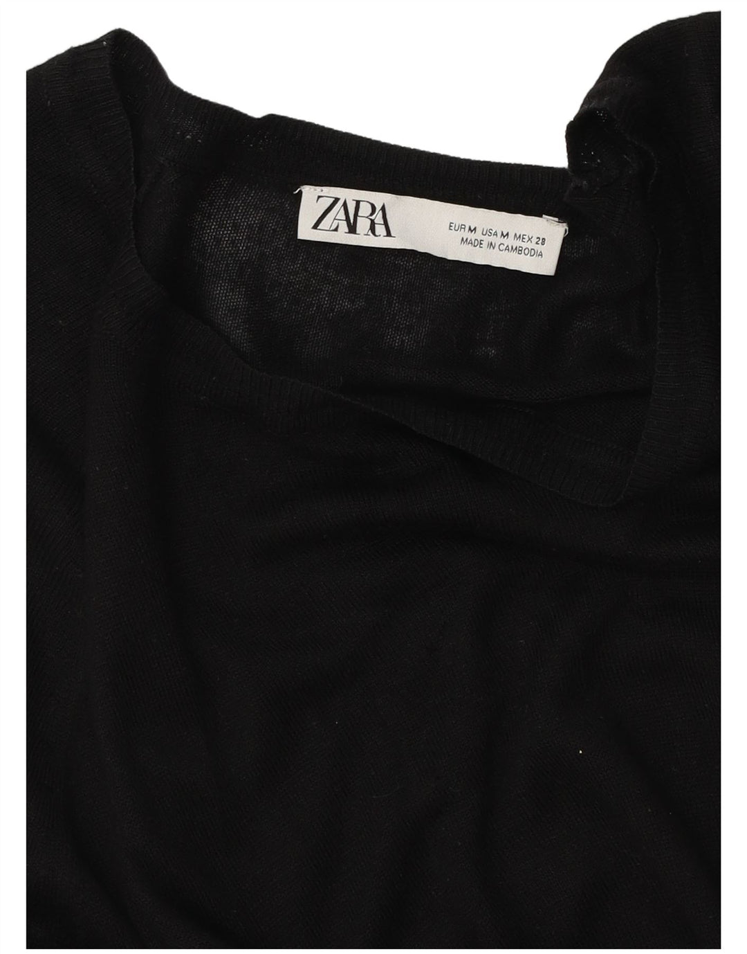 Zara Damen-Pullover mit U-Boot-Ausschnitt, Gr. 14, mittelschwarz