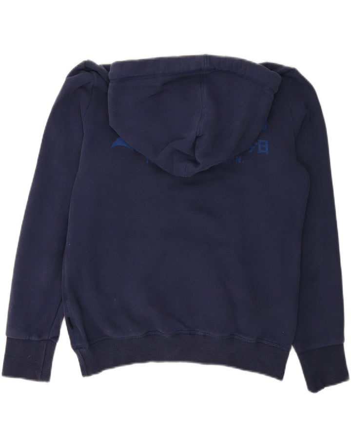 SUPERDRY Womens Graphic Hoodie Jumper UK 12 Medium  Navy Blue