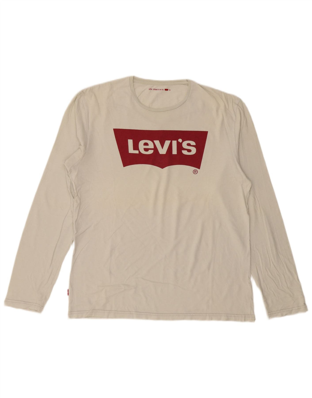 LEVI'S Herren-Oberteil mit Grafik, langärmelig, groß, aus weißer Baumwolle